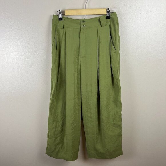 Anthropologie Olive Wide Leg Pants - Picture 2 of 11